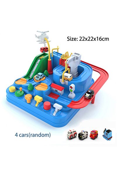 Choice A-blue-4-car Hot Racing Rail Car Model Train Track Adventure Game Animals Space Rocket Toys Children