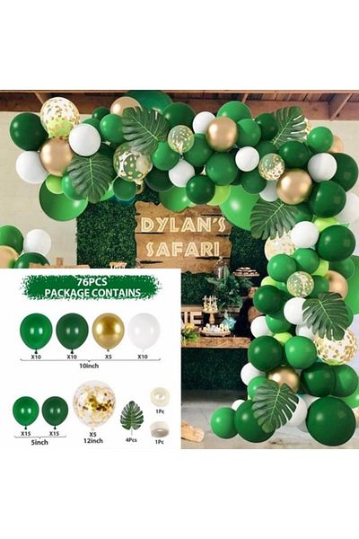 Choice Other 76pcs Jungle Green Balloons Garland Arch Kit Jungle Safari Birthday Party Decor Kid Wedding Bi