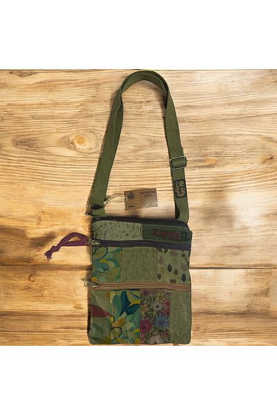Old Cotton Vintage Colorful Ethnic Shabby Small Size Beach Daily Women's Shoulder Bag 24cm X 29cm