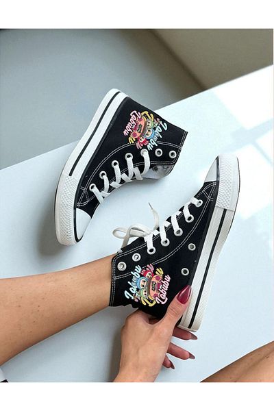 Lideral Labubu Printed Black Unisex Femei/Bărbați Pantofi de in Sneaker