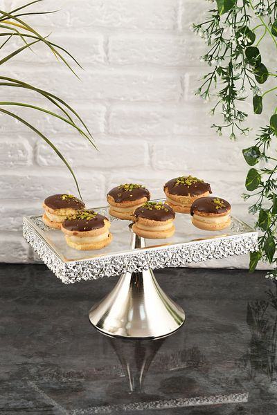 HELVACIOĞLU AKSESUAR Standing Glass Cake, Cake, Cookie Stand Dowry 18X29 cm