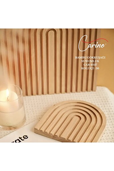 Carino حامل عرض قوس قزح صغير من الخيزران