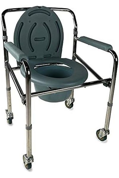Mobiclinic , WC Chair, Spring, Steel, Toilet Chair with Toilet for Elderly, Folding Potty Chair, Armr