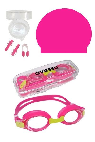 AVESSA 3'lü Çocuk Gözlüğü Havuz Seti Yüzücü Deniz Gözlüğü Havuz Gözlüğü + Bon...