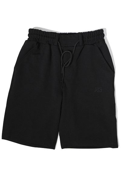 ASG TEKSTİL Black Color Dobby, Slim Fit Men's Shorts