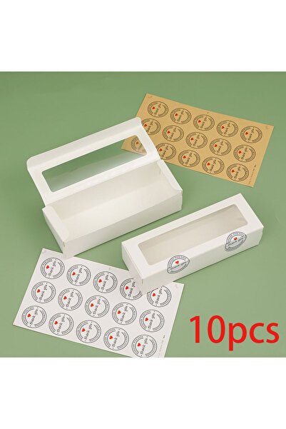 Choice6 علب تغليف من ورق كرافت أبيض، 20.5 × 7.5 × 5 سم، 10 قطع، 10/20/30/50 ق...