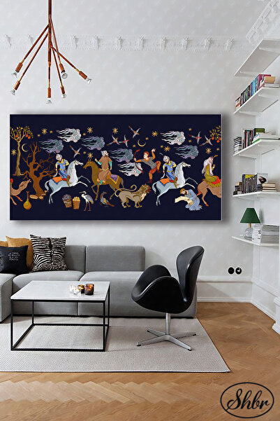 Şehber Tekli Yatay Kanvas Dekoratif Duvar Tablosu Salon Yatak Odası Mutfak Ka...