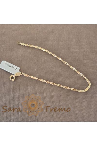 saratremo Unisex Woven Bracelet Plated with Gold Buenos Aires - 19/20 cm