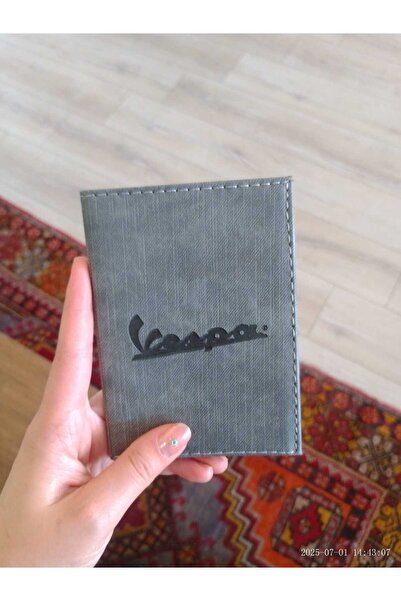 EFE DERİ EFE LEATHER Vespa حافظة رخصة السيارة المخيطة من الجلد حافظة رخصة الس...