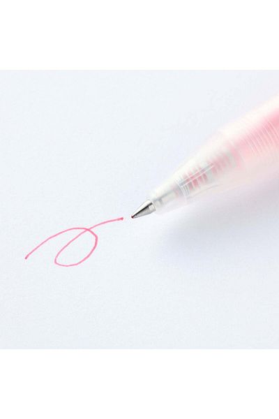 Muji Gel Ink Knock Type Ballpoint Pen, 0.5 mm, Pink