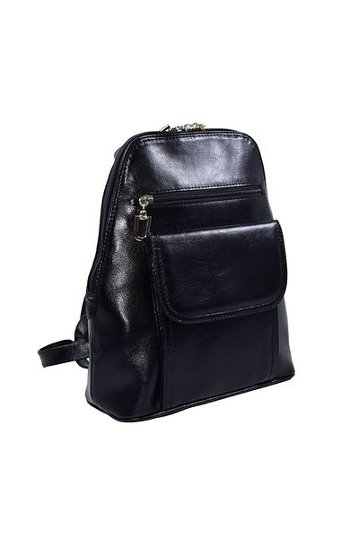 Magazinul de genti Women's backpack made of genuine leather, model 119, Black