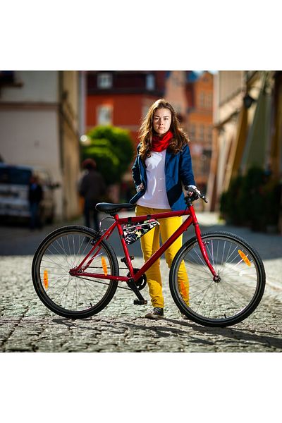 zagatto Triangular bike bag 2L, floral print, multicolor, waterproof, reflective zip, 3 straps, ZG644