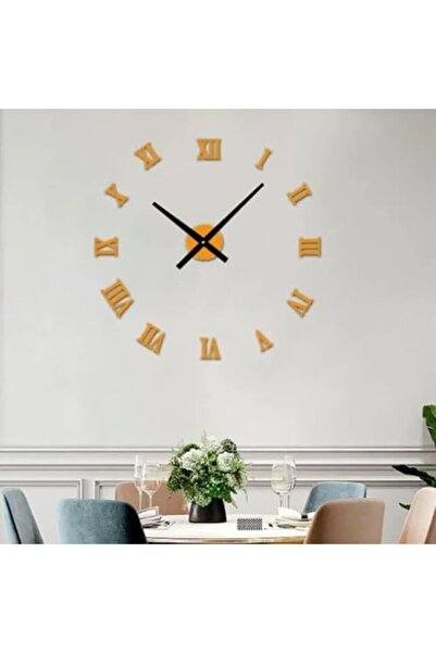 Generic 3D Frameless DIY Wall Clock, Silent Non Ticking Decor Family Mirror Wall Clock Decor Sticker Kit for