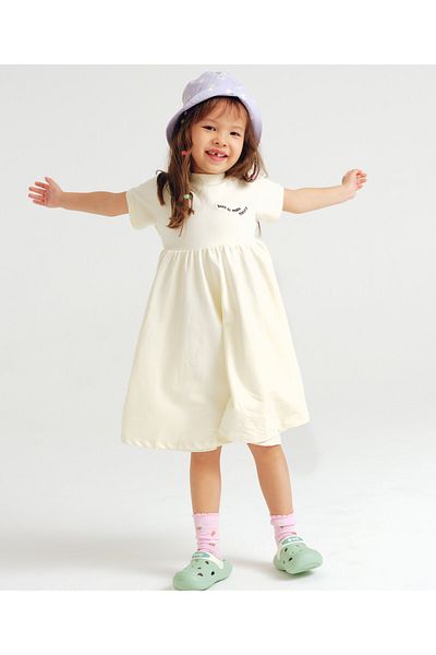 Katee's Kids A-line Flared Dress – 'daydreamer' Embroidery (SWEATSHIRT FABRIC)