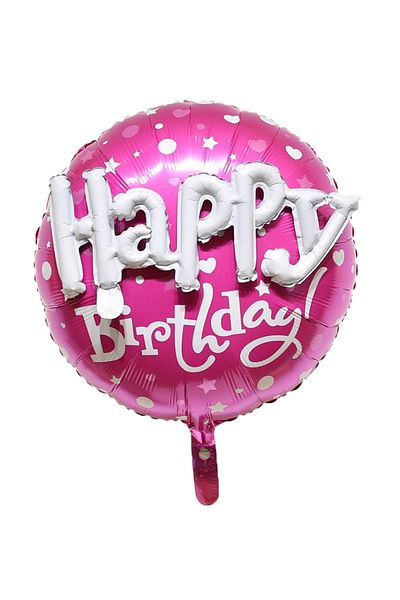 Choice Other 3pcs pink 3pcs/7pcs 22inch Combination Happy Birthday Round Foil Balloons Birthday Party Decor