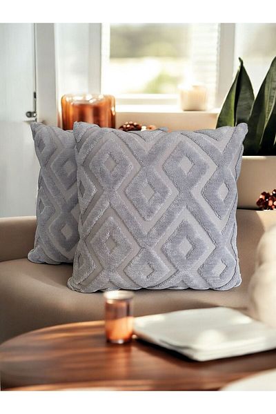 kissen 2-Piece Welsoft Punch Embroidered Decorative Throw Pillow Case