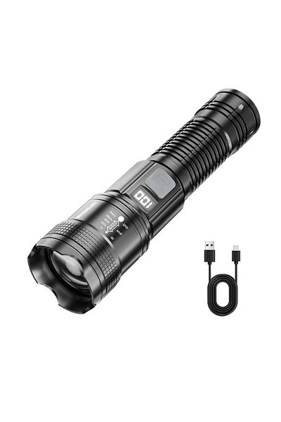 Heinast S-423 High Power Led Flashlight Portable Rechargeable Led Lamp Telescopic Zoom Torch Light Camping H