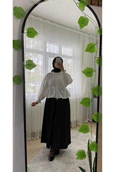 MODA Beyaz Bağlamalı Gömlek