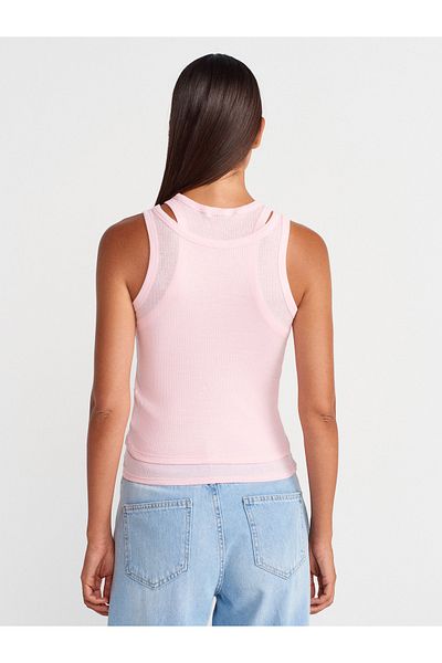 Dilvin 31853 Double Look Top-Powder Pink