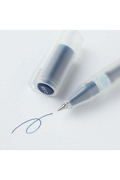 Muji Gel Ink Cap Type Ballpoint Pen, 0.38 mm, Dark Blue