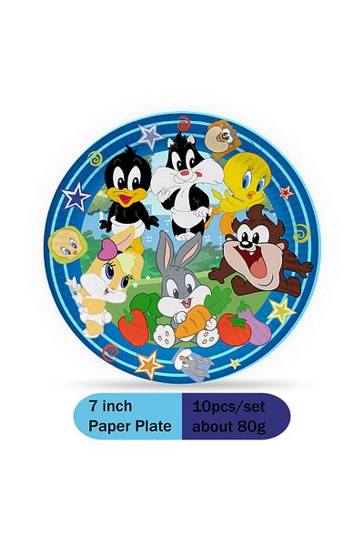 BEAST KINGDOM looney tunes looney tunes 7 inch Plate 10pcs Beast Kingdom Baby Bugs Bunny Kids Birthday Party Suppl