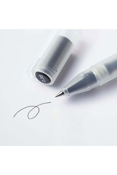 Muji Gel Ink Cap Type Ballpoint Pen, 0.38 mm, Black