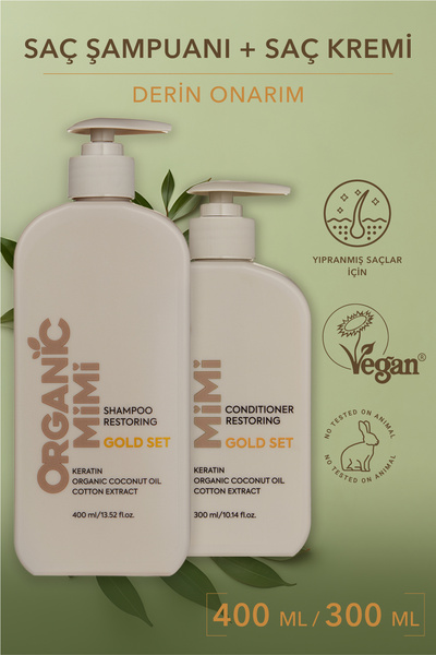 ORGANİC MİMİ SAÇ BAKIM SETİ: Kuru ve Yıpranmış Saçlar İçin Onarıcı Şampuan ve...