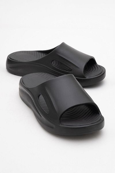 CCWAY AYAKKABI Men's Buckle Slippers Black