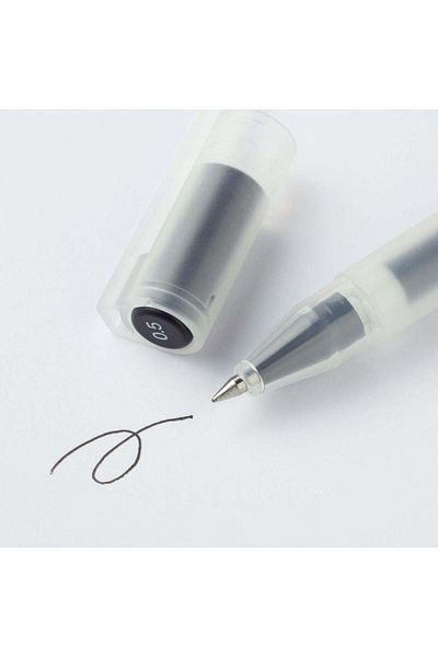 Muji Gel Ink Cap Type Ballpoint Pen, 0.5 mm, Black