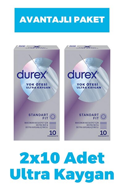 Durex Yok Ötesi Ultra Kaygan Prezervatif 10'lu 2 Adet