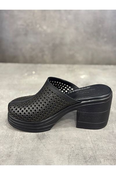 Moda Arena Fashionable Handmade Genuine Leather Platform Heel Slippers