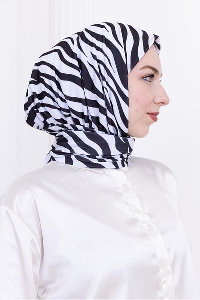 SAYRA Shawl Zebra Patterned Women's Snapback Shawl
