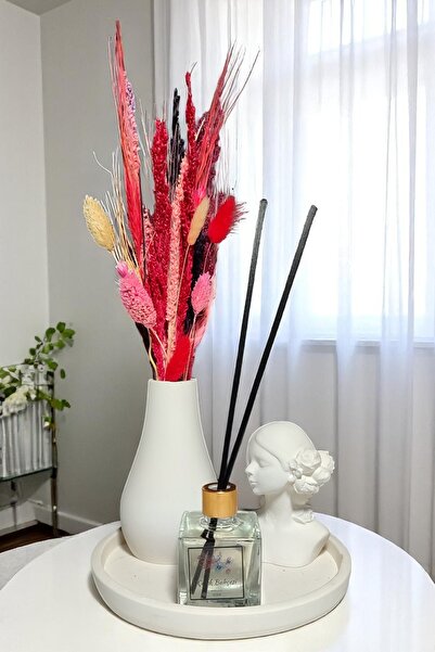 BESAGU HOME Dekoratif 4 Parça Vazo Seti - Su Damlası Vazo, Yuvarlak Tepsi, Te...