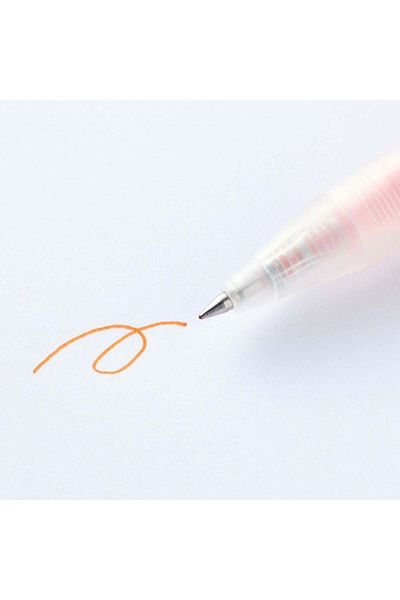 Muji Gel Ink Knock Type Ballpoint Pen, 0.5 mm, Orange
