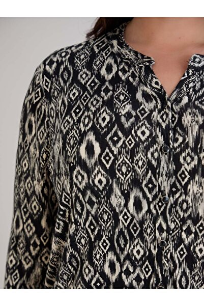 ModaMinar Women's Printed Combed Cotton Fabric Patterned Shirt