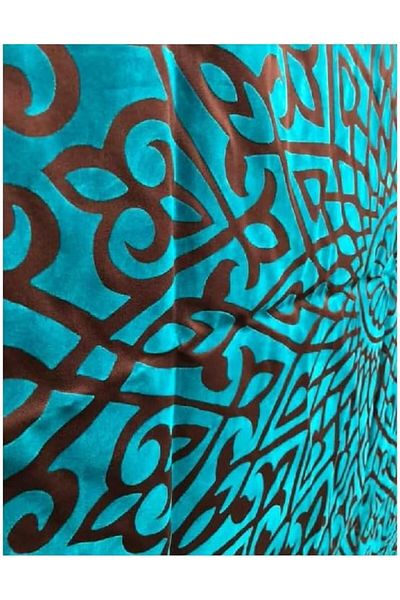 Generic Cloth Velvet and Lecra Fabric Tablecloth (Turquoise & Brown)