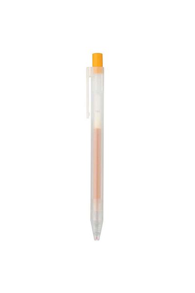 Muji Gel Ink Knock Type Ballpoint Pen, 0.5 mm, Yellow