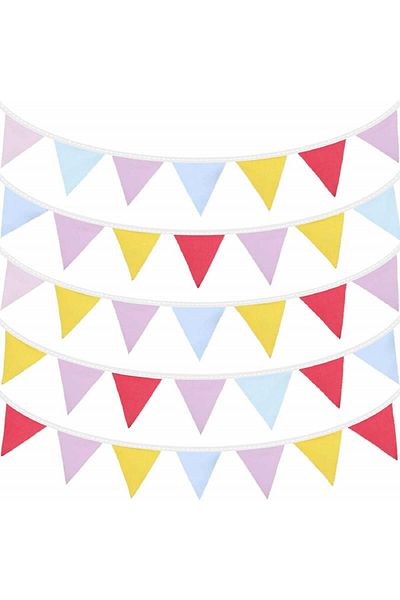 OEM Set of 2 party banners, multicolor, textile, 17.5 x 13.5 cm