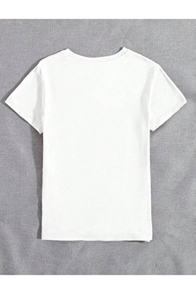 BYMEER Bílé oversize bavlněné tričko Nasa s potiskem