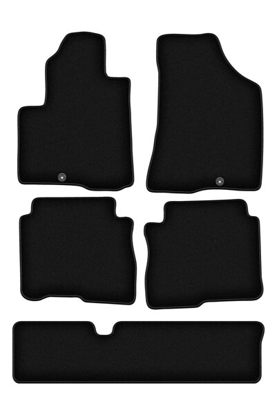 shumee Covorașe BASIC negre din velur pentru: Hyundai SantaFe II 7 locuri (20...