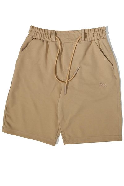 ASG TEKSTİL Beige Color Dobby, Slim Fit Men's Shorts