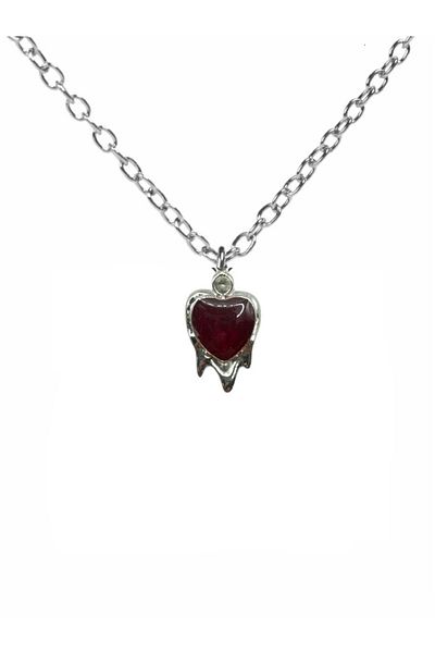 Herşey Nota Scarlet Heart Unisex Necklace – Sparkling and Gothic of Passion