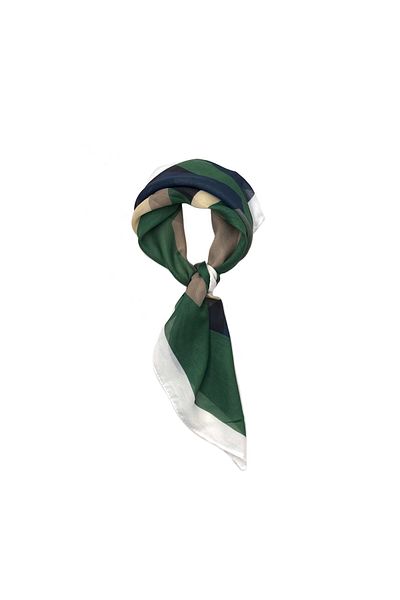 nazipek Geometric Patterned Cotton Bandana Scarf