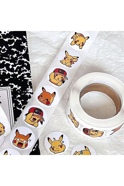 Miniso 1 500pcs/Roll Cartoon Anime Pokemones Stickers Kawaii DIY phone Laptop Decals Decoration Stiker Chi.