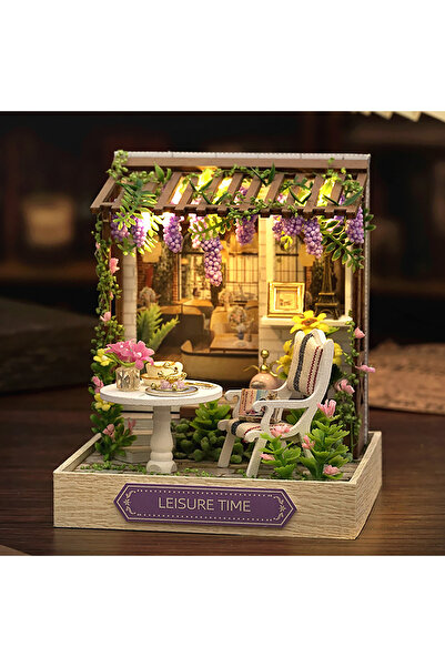 Choice QT-087 مع أغطية بيت الدمية الخشبي ثلاثي الأبعاد مجموعة تجميع نموذج بنا...