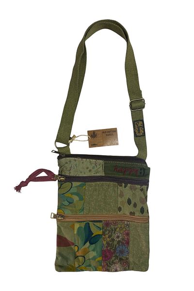 Old Cotton Vintage Colorful Ethnic Shabby Small Size Beach Daily Women's Shoulder Bag 24cm X 29cm