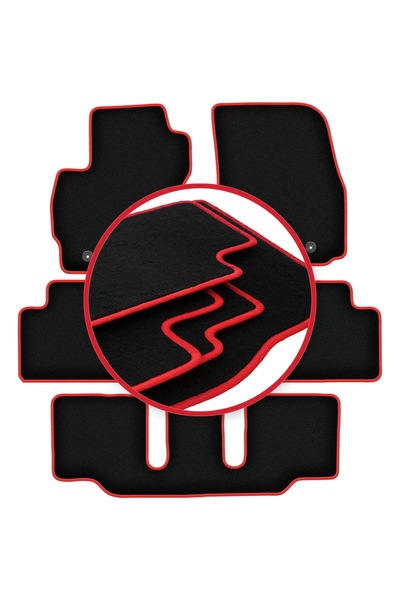 shumee Covorașe auto CARLUX-RED pentru: Mazda Premacy II 7 locuri (2005-2010)