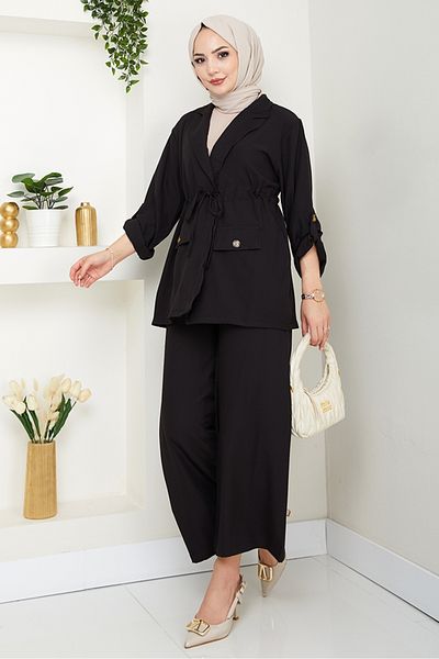 Bestenur Harpe Jacket Pants Double Suit 1567 - Black
