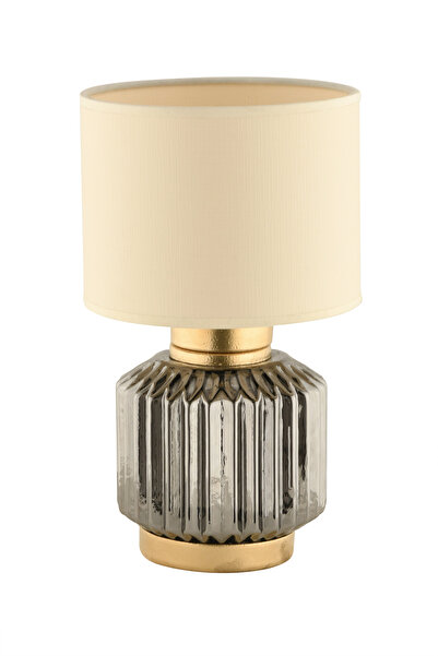 NisaLuce Nisa Luce Lumera Glass Lampshade-Smoked Glass/Cream Fabric Head