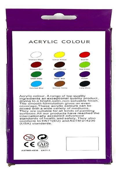 RAHALIFE HOME SOLUTION RAHALIFE Acrylic Colour Set | 12 Vibrant Shades | For Artists, Hobby & DIY